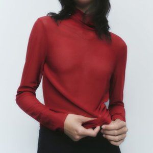 NWT RED MESH TOP.